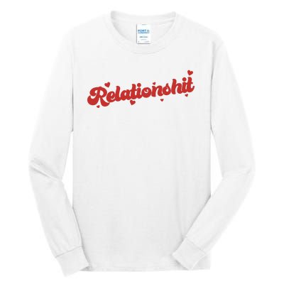 Relationshit Funny Anti Valentine Tall Long Sleeve T-Shirt