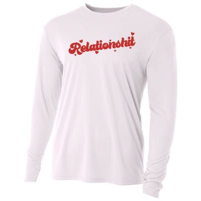 Relationshit Funny Anti Valentine Cooling Performance Long Sleeve Crew