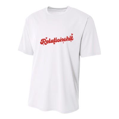 Relationshit Funny Anti Valentine Youth Performance Sprint T-Shirt