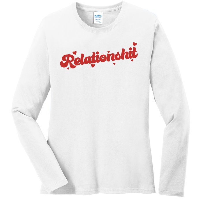 Relationshit Funny Anti Valentine Ladies Long Sleeve Shirt