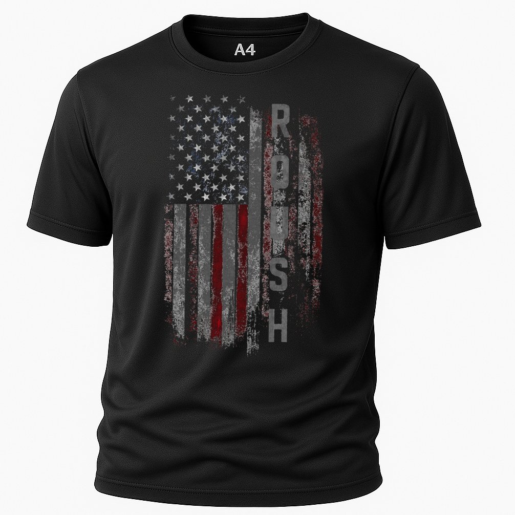 Roush Family American Flag Cooling Performance Crew T-Shirt