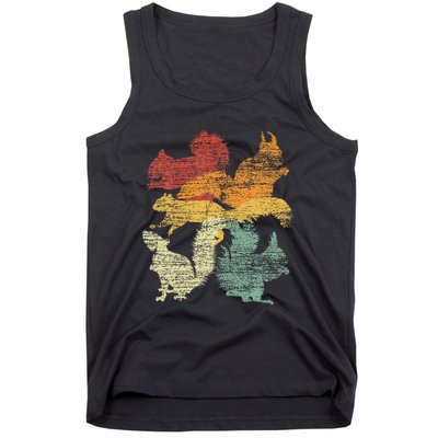 Retro Forest Animal Lover Gift Idea Squirrel Tank Top