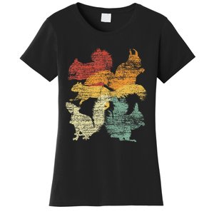 Retro Forest Animal Lover Gift Idea Squirrel Women's T-Shirt