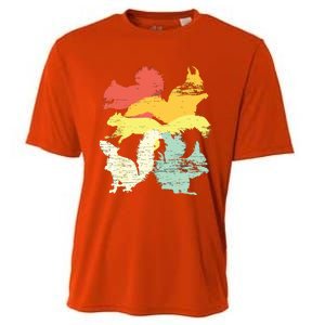 Retro Forest Animal Lover Gift Idea Squirrel Cooling Performance Crew T-Shirt