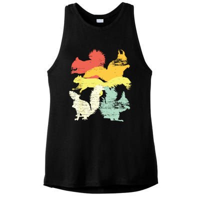 Retro Forest Animal Lover Gift Idea Squirrel Ladies PosiCharge Tri-Blend Wicking Tank