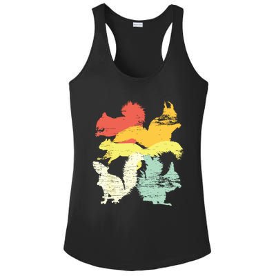 Retro Forest Animal Lover Gift Idea Squirrel Ladies PosiCharge Competitor Racerback Tank