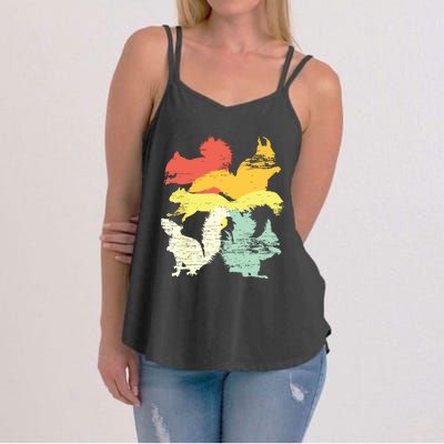 Retro Forest Animal Lover Gift Idea Squirrel Women's Strappy Tank