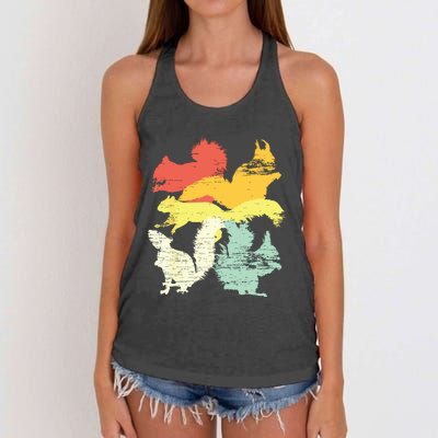 Retro Forest Animal Lover Gift Idea Squirrel Women's Knotted Racerback Tank