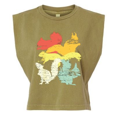 Retro Forest Animal Lover Gift Idea Squirrel Garment-Dyed Women's Muscle Tee