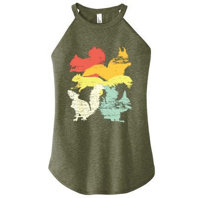 Retro Forest Animal Lover Gift Idea Squirrel Women's Perfect Tri Rocker Tank