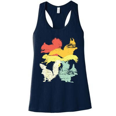 Retro Forest Animal Lover Gift Idea Squirrel Women's Racerback Tank