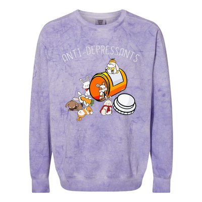 Rabbit Funny Antidepressants Gift Idea Bunny Colorblast Crewneck Sweatshirt