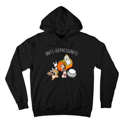 Rabbit Funny Antidepressants Gift Idea Bunny Hoodie