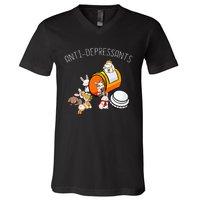 Rabbit Funny Antidepressants Gift Idea Bunny V-Neck T-Shirt