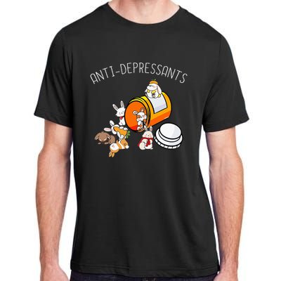 Rabbit Funny Antidepressants Gift Idea Bunny Adult ChromaSoft Performance T-Shirt