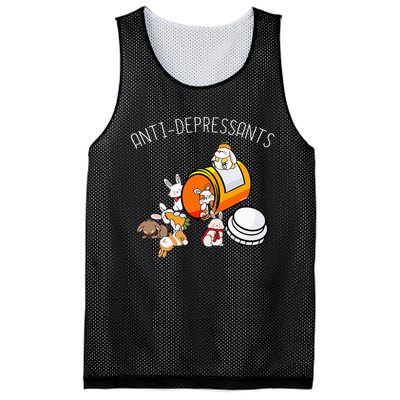 Rabbit Funny Antidepressants Gift Idea Bunny Mesh Reversible Basketball Jersey Tank