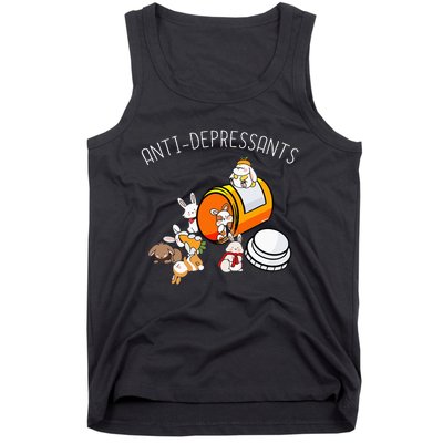 Rabbit Funny Antidepressants Gift Idea Bunny Tank Top