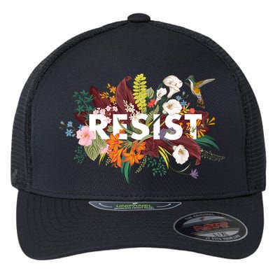 Resist Floral Anti Trump Political Protest Flexfit Unipanel Trucker Cap