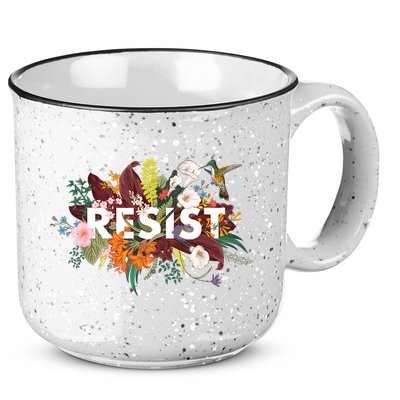 Resist Floral Anti Trump Political Protest 15oz Campfire Ceramic Mug