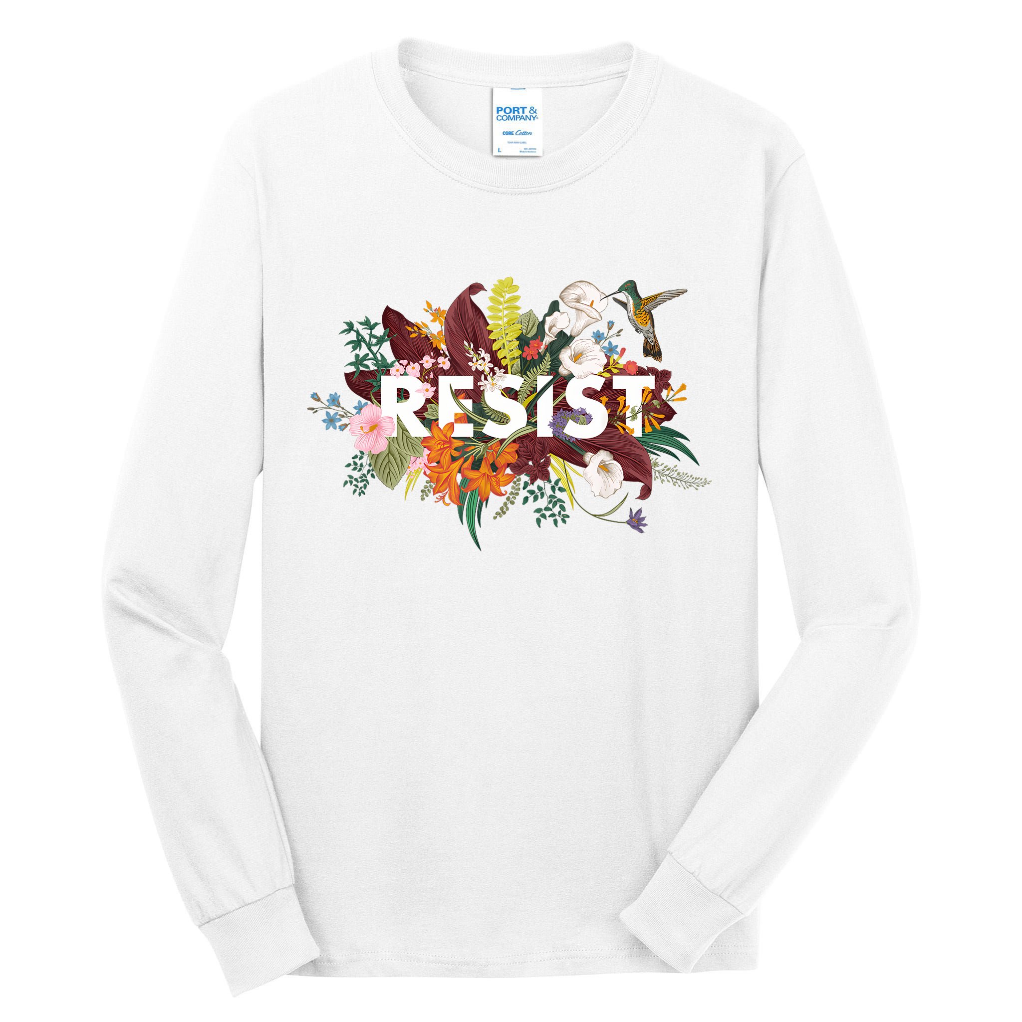 Resist Floral Anti Trump Political Protest Tall Long Sleeve T-Shirt