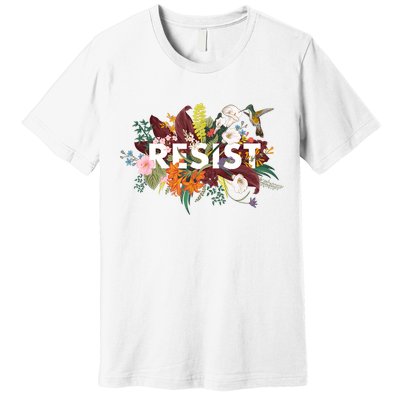 Resist Floral Anti Trump Political Protest Premium T-Shirt