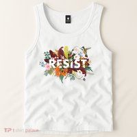 Resist Floral Anti Trump Political Protest Tank Top