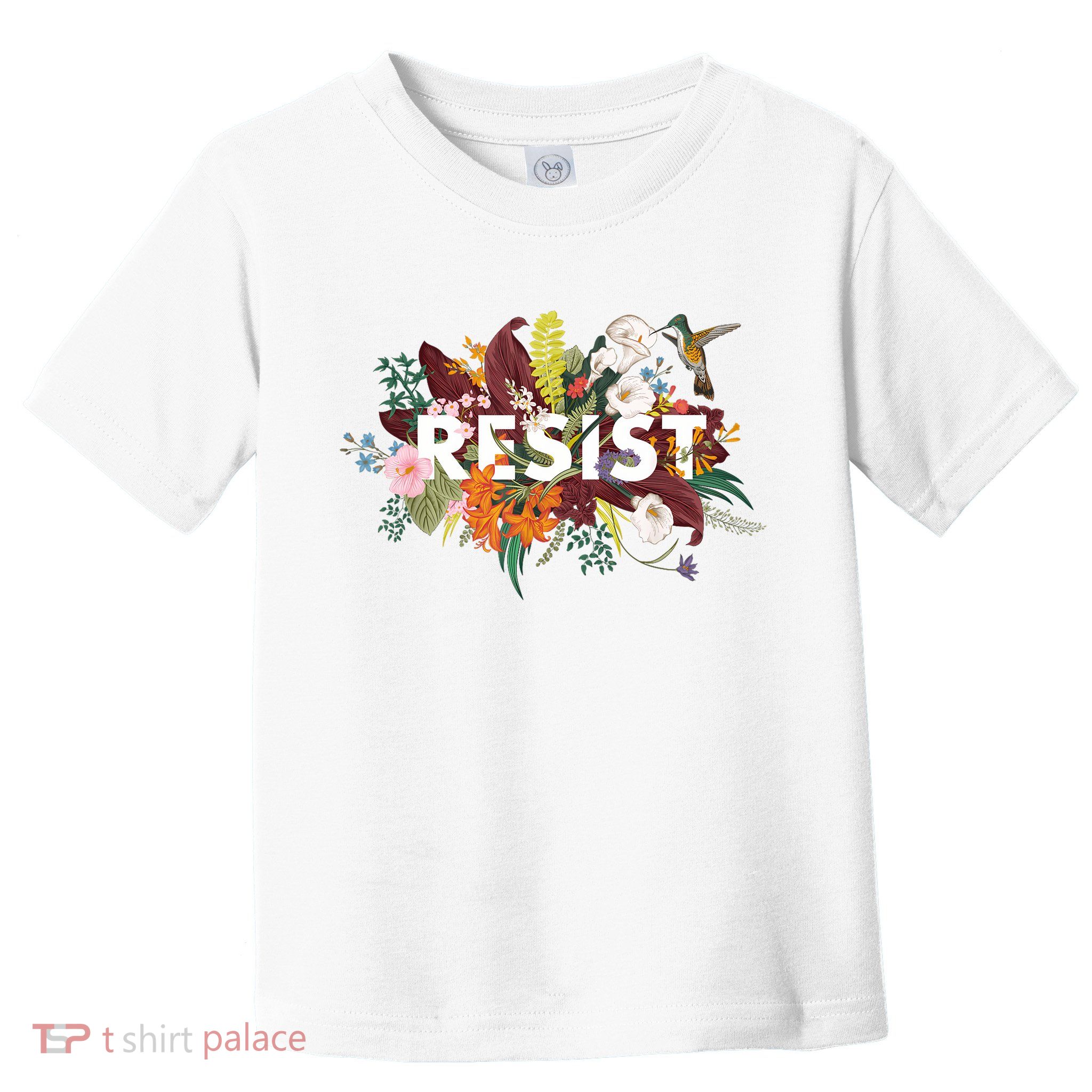 Resist Floral Anti Trump Political Protest Toddler T-Shirt