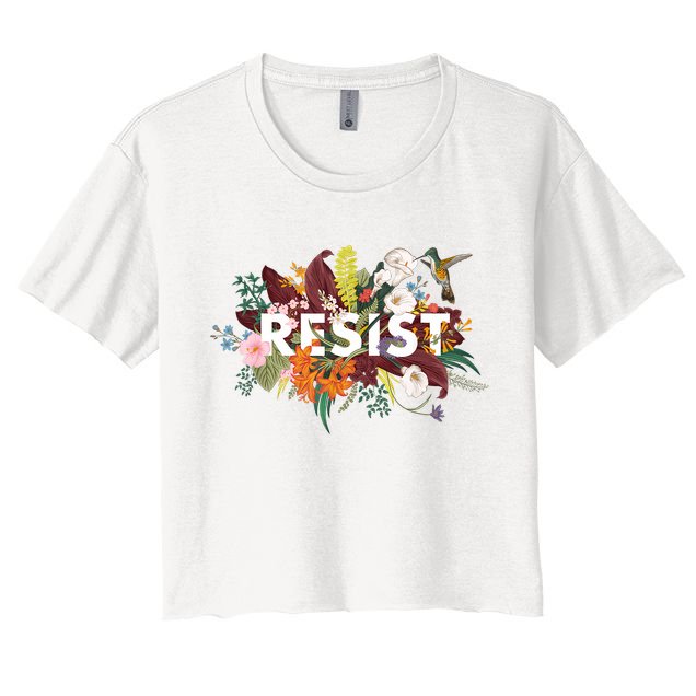 Resist Floral Anti Trump Political Protest Crop Top