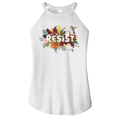 Resist Floral Anti Trump Political Protest Women's Perfect Tri Rocker Tank
