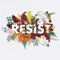 Resist Floral Anti Trump Political Protest Womens T-Shirt