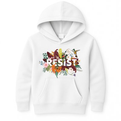 Resist Floral Anti Trump Political Protest Kids Hoodie