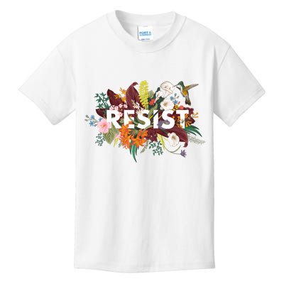 Resist Floral Anti Trump Political Protest Kids T-Shirt