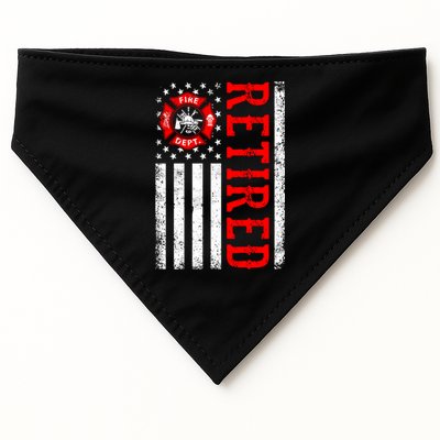 Retired Firefighter American Flag Funny Retiret Fire Cute Gift USA-Made Doggie Bandana