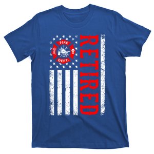 Retired Firefighter American Flag Funny Retiret Fire Cute Gift T-Shirt