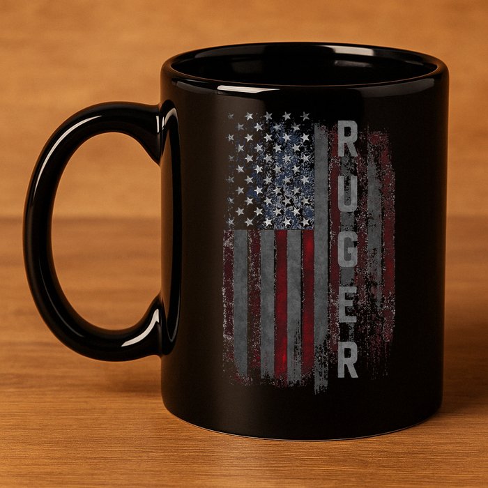 Ruger Family American Flag 11oz C Handle Ceramic Mug