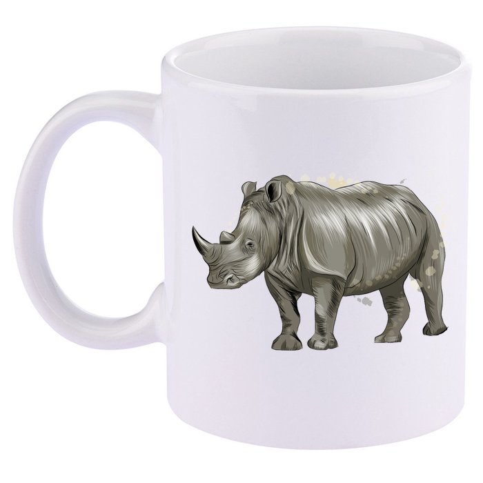 Rhinoceros From A Splash 11oz C Handle Ceramic Mug