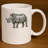 Rhinoceros From A Splash 11oz C Handle Ceramic Mug