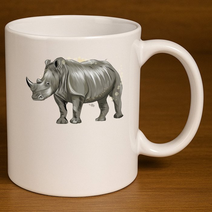 Rhinoceros From A Splash 11oz C Handle Ceramic Mug