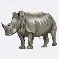 Rhinoceros From A Splash Flat Bill Trucker Hat
