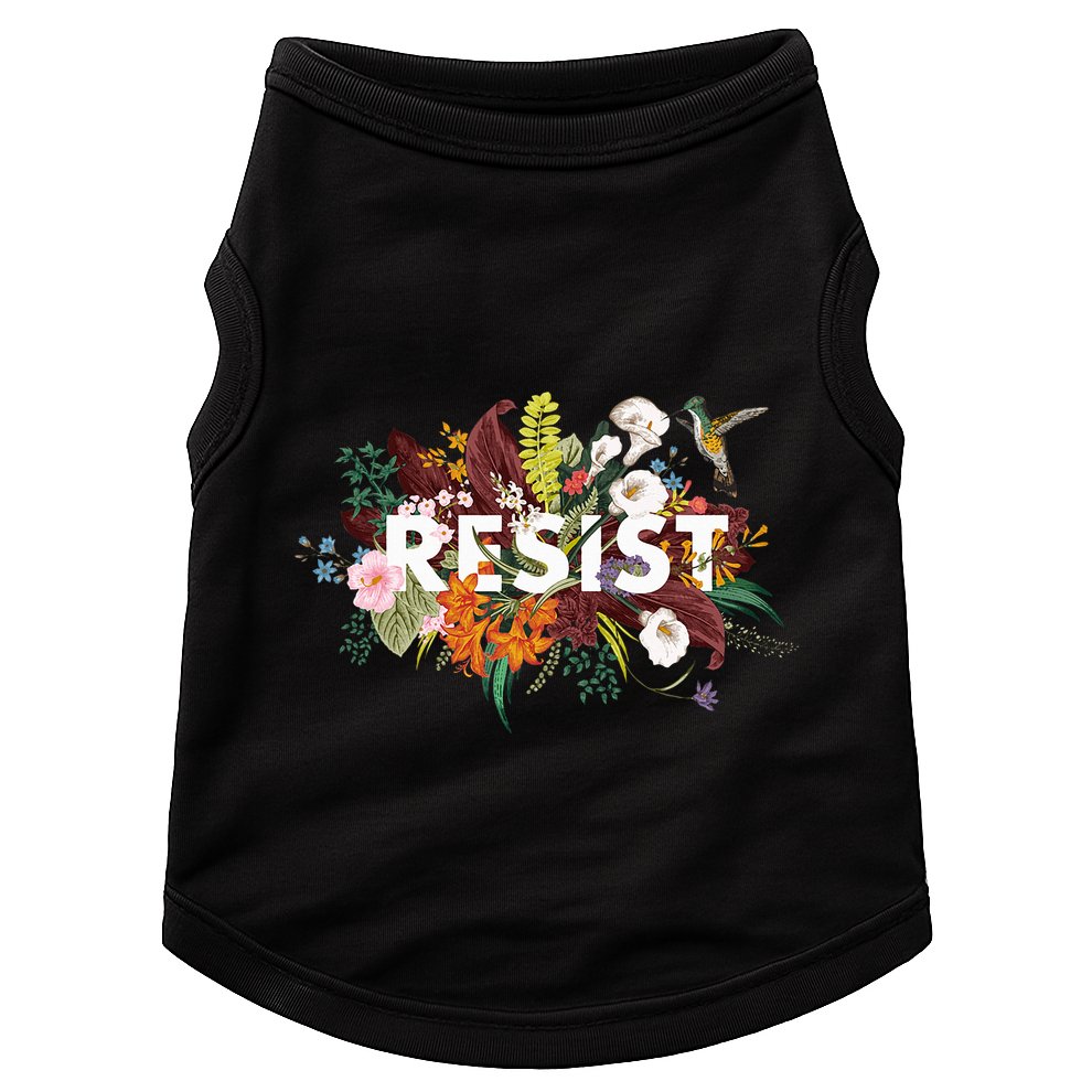 Resist Floral Anti Trump Political Protest Doggie Tank
