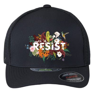 Resist Floral Anti Trump Political Protest Flexfit Unipanel Trucker Cap