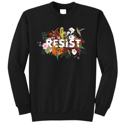 Resist Floral Anti Trump Political Protest Sweatshirt