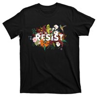 Resist Floral Anti Trump Political Protest T-Shirt