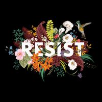 Resist Floral Anti Trump Political Protest T-Shirt
