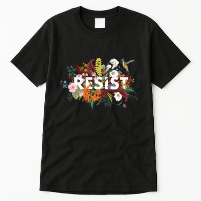 Resist Floral Anti Trump Political Protest Tall T-Shirt