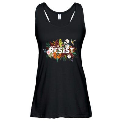 Resist Floral Anti Trump Political Protest Ladies Essential Flowy Tank