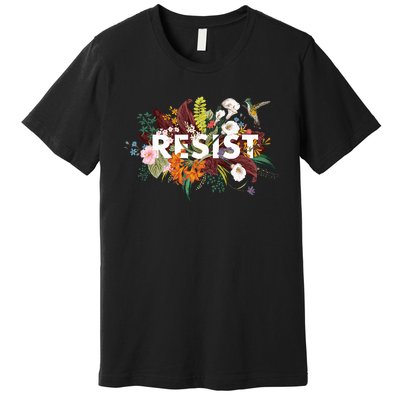 Resist Floral Anti Trump Political Protest Premium T-Shirt