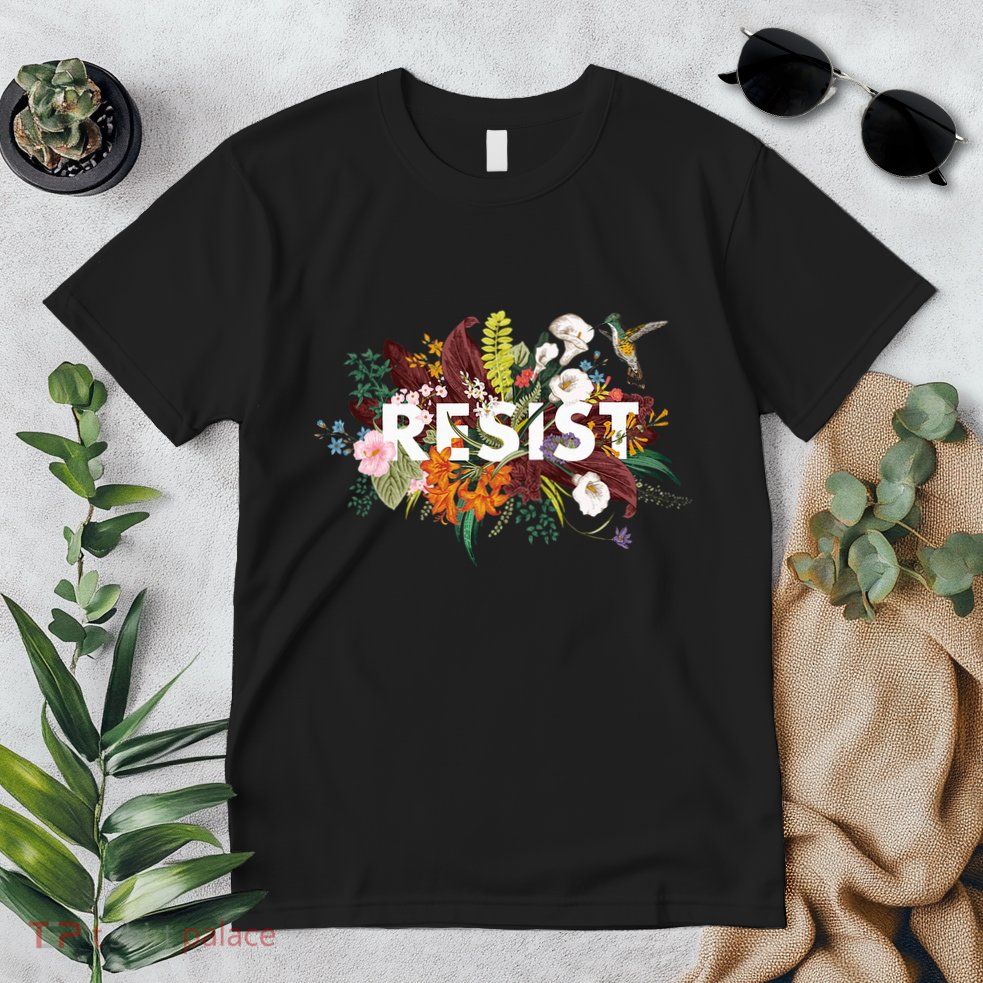 Resist Floral Anti Trump Political Protest Premium T-Shirt