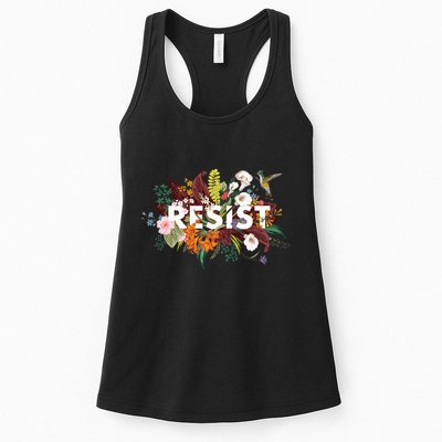 Resist Floral Anti Trump Political Protest Womens Tank Top