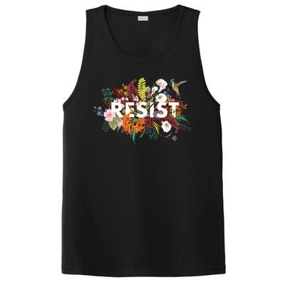 Resist Floral Anti Trump Political Protest PosiCharge Competitor Tank